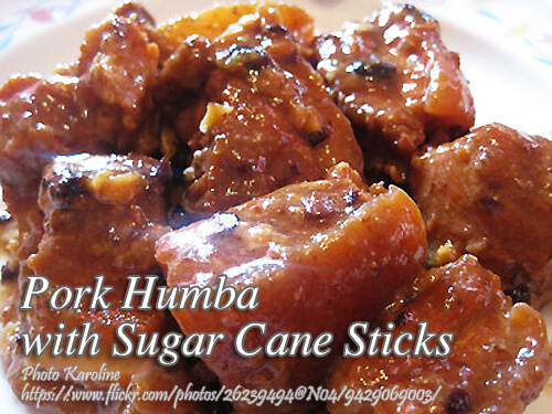 pork humba in sugarcane sticks