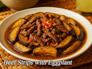 Beef Strips with Eggplant Pin It!