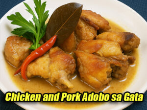 Chicken and Pork Adobo sa Gata Pin It!