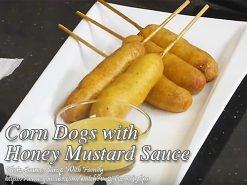 Corndogs with Honey Mustard Sauce