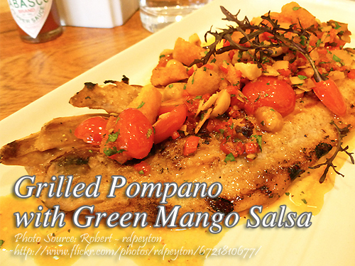 Grilled Pompano (Inihaw na Talakitok) with Green Mango Salsa