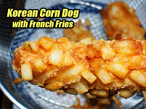 Korean Corndogs with French Fries Pin It!