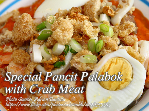 Pancit Palabok with Crab Meat