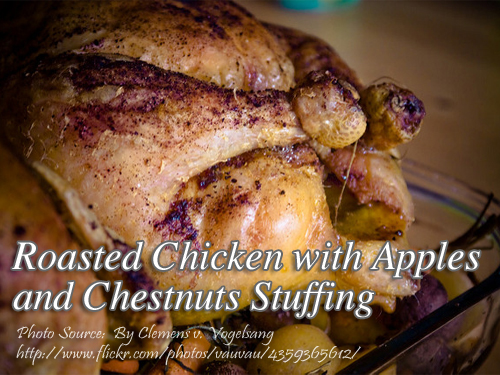 Roasted Chicken with Apple and Chestnuts