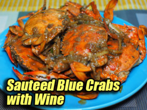 Stir fried Blue Crabs with Wine Pin It!