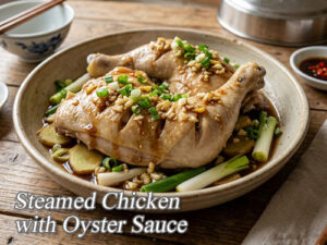 Steamed Chicken with Oyster Sauce Steamed Chicken with Oyster Sauce Pin It!